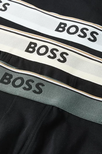 Logo Trunks in Stretch Cotton, Set of 3