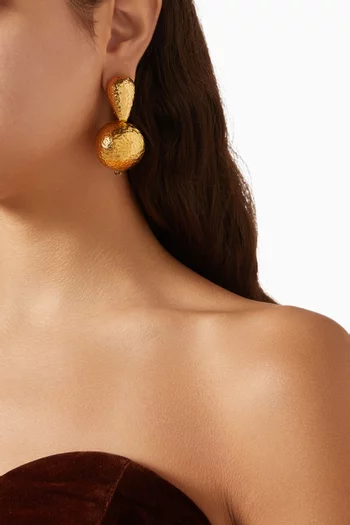 Oria Ball Drop Earrings in Gold-plated Brass