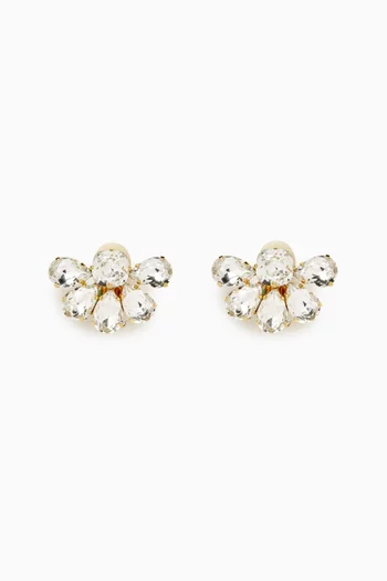 Diademe Half Flower Clip-on Earrings in Gold-plated Brass