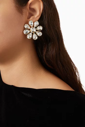 Diademes Flower Clip-on Earrings in Gold-pated Brass
