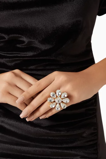 Diademes Flower Ring in Gold-plated Brass