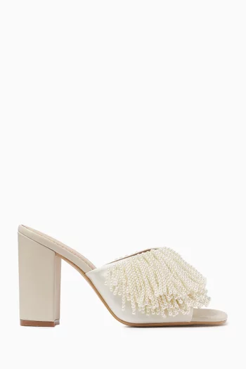 Myriade 120 Beaded Mules in Leather