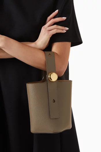 Mini Pebble Bucket Bag in Calfskin