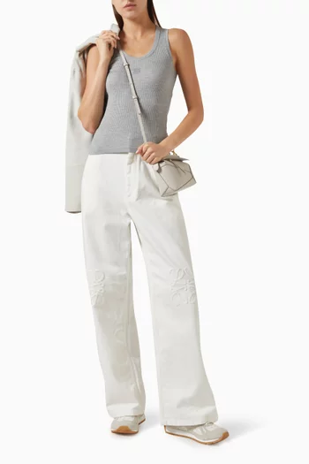 Anagram Tank Top in Ribbed Silk