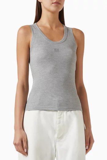 Anagram Tank Top in Ribbed Silk