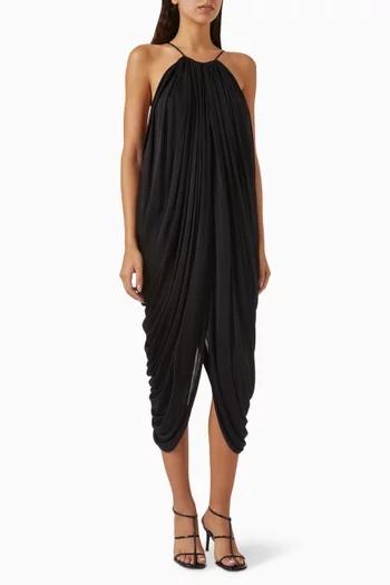 Draped Open-back Dress
