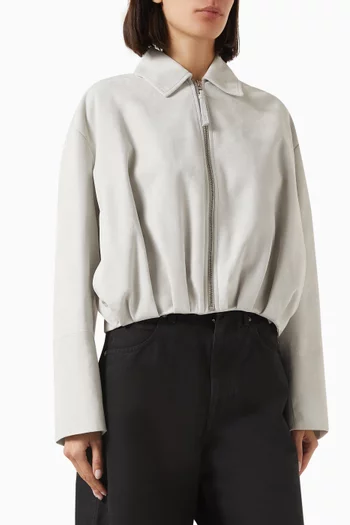 Draped Jacket in Suede Goatskin