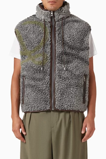 Anagram Zip Vest in Wool Fleece