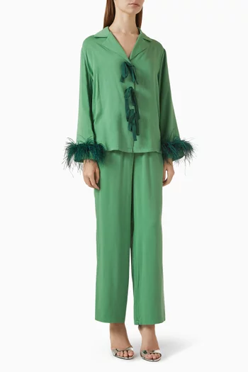The Bow Pyjama Set with Detachable Feathers