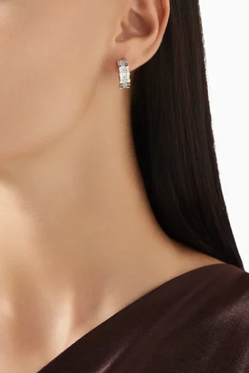 Splendore Diamond Huggie Earrings in 18kt White Gold
