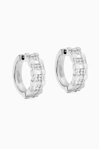 Splendore Diamond Huggie Earrings in 18kt White Gold