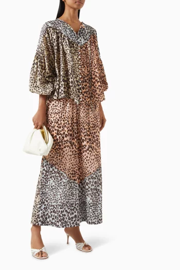 Leopard-print Spliced Pants
