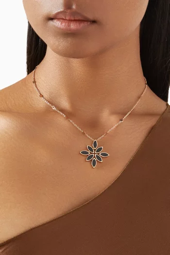 Ghirlanda Luce di Loto Onyx Necklace in 18kt Rose Gold