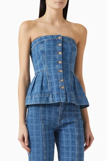 بلوزة إيلواز بلا حمالات دينم