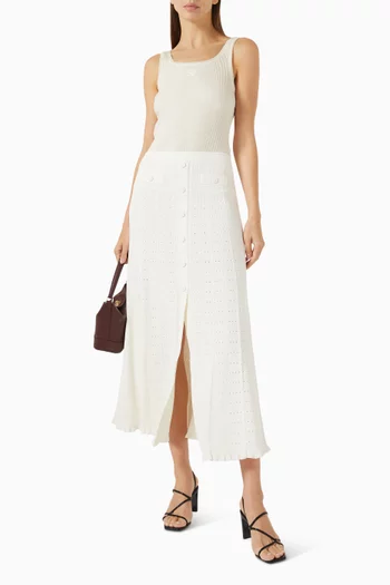 Venice Midi Skirt in Pointelle-knit