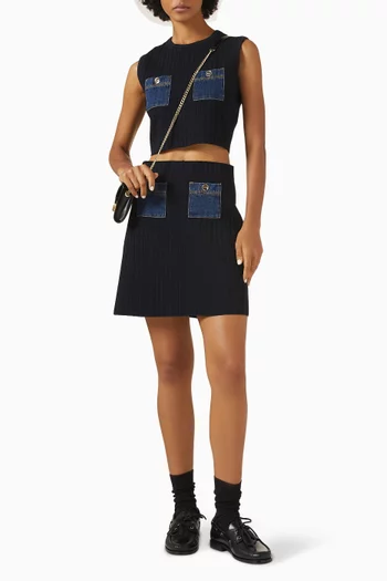 تنورة ايسولدا قصيرة قماش منسوج ودينم