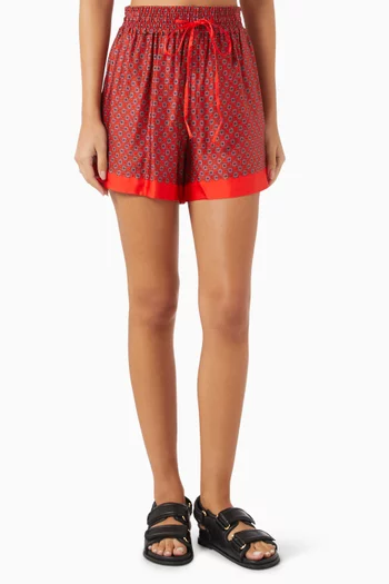 Scarf-print Shorts in Viscose