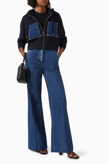 Adriane Hoodie in Knit & Denim