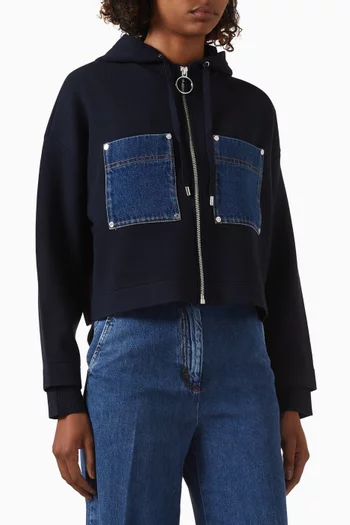 Adriane Hoodie in Knit & Denim