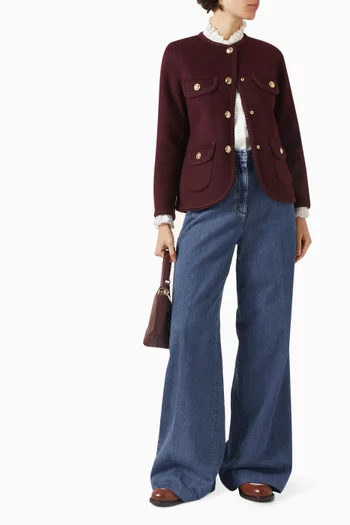 جاكيت جيليان بوجهين مزيج صوف