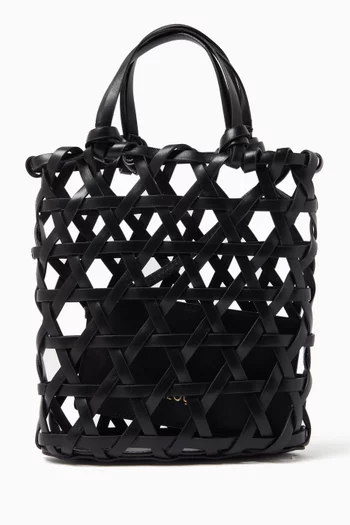 Ophi Woven Tote Bag in Leather