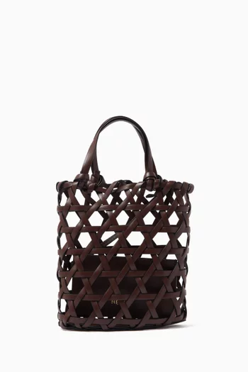 Ophi Woven Tote Bag in Leather