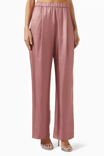 Elastic Waist Pants in Silk-twill