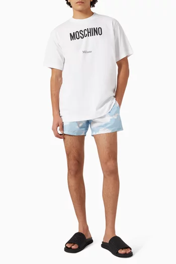 Cloud-print Swim Shorts