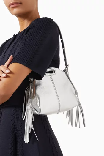 Micro Miss M Shoulder Bag in Metallic Leather