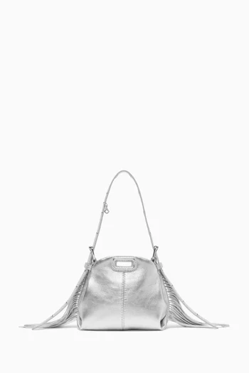 Micro Miss M Shoulder Bag in Metallic Leather