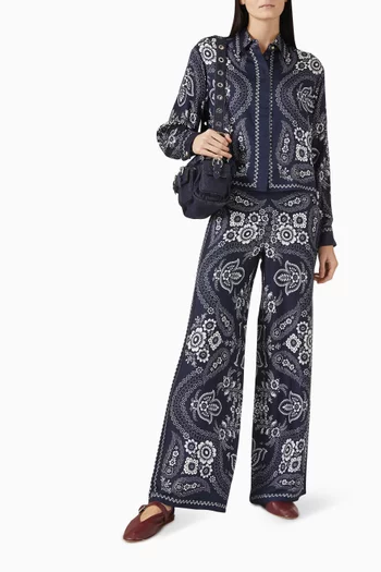 Printed Shirt in Satin