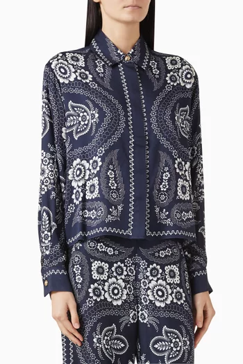 Printed Shirt in Satin