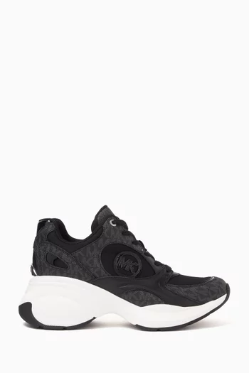 Zuma Sneakers in Logo Canvas & Leather
