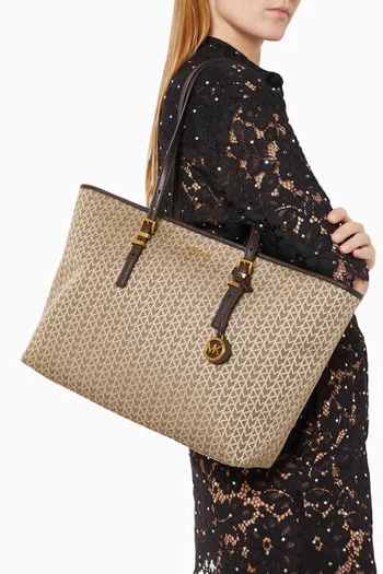 Large Quinn Tote Bag in Logo Jacquard