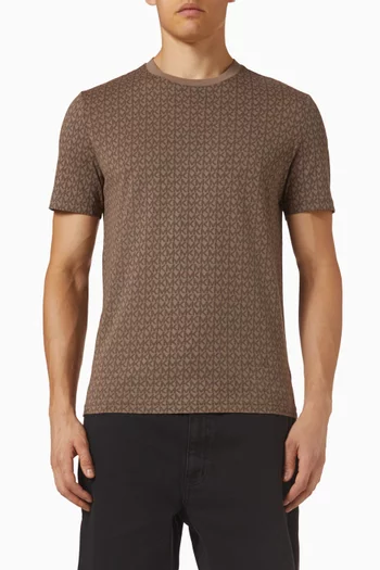 تي شيرت بطبعة شعار الماركة الشهير قطن جيرسيه