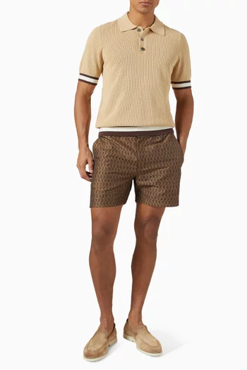 Mosaic Jacquard Swim Shorts