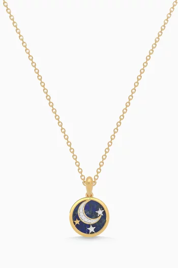 Crescent Diamond Necklace in 18kt Gold