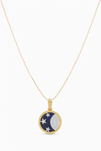 Crescent Diamond Necklace in 18kt Gold