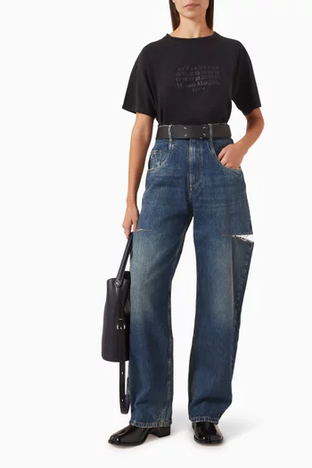 Cut-out Jeans in Denim