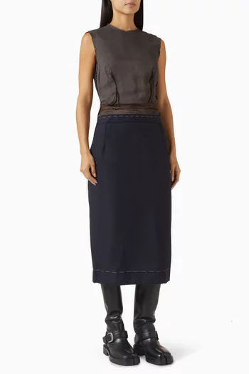 Raw-cut Dress in Wool Blend