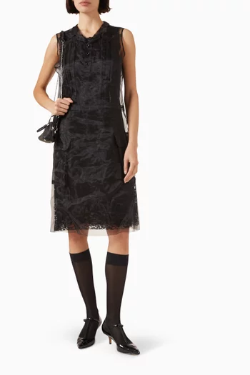 Sheer Tea Midi Dress in Organza