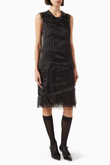 Sheer Tea Midi Dress in Organza