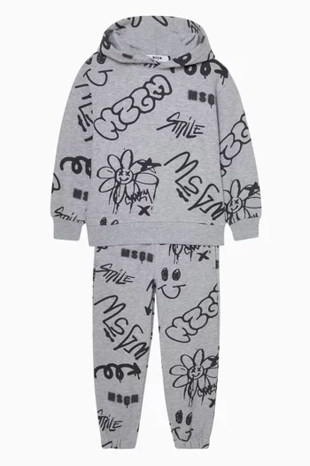 All-over Logo Hoodie in Cotton