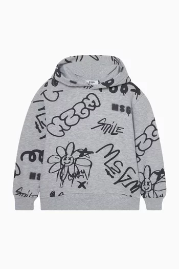 All-over Logo Hoodie in Cotton