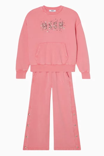 Rhinestone-embellished Crewneck Sweatshirt