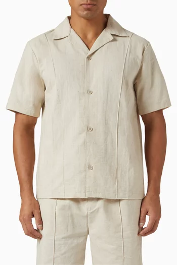 Pintuck Revere Shirt in Linen