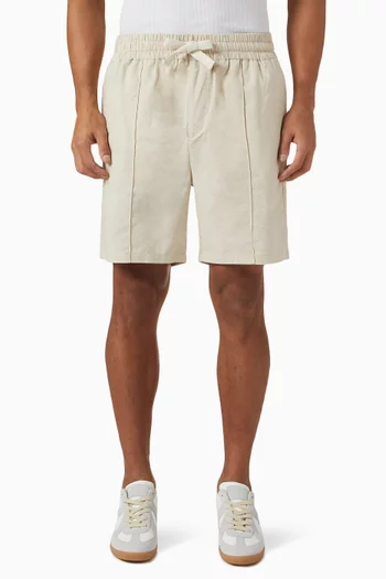 Pintuck Shorts in Linen Blend