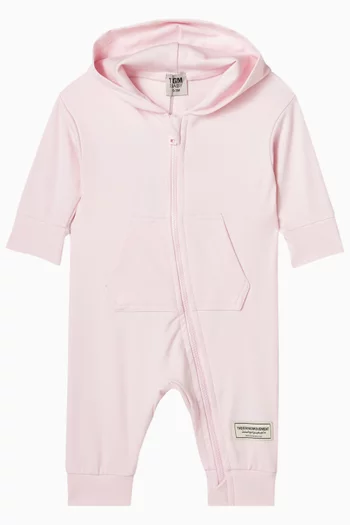 Zip-through Romper in Recycled Softskin