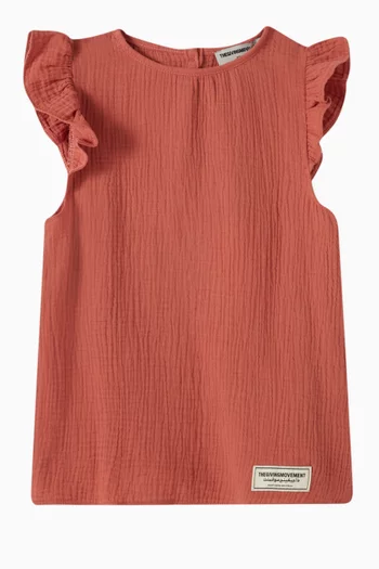 Ruffle Top in Organic Cotton Gauze
