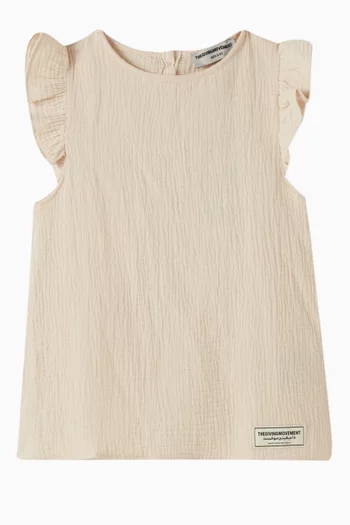 Ruffle Top in Organic Cotton Gauze